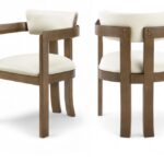 Lavrin Vegan Leather Upholstered Dining Arm Chair