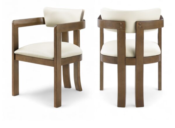 Lavrin Vegan Leather Upholstered Dining Arm Chair
