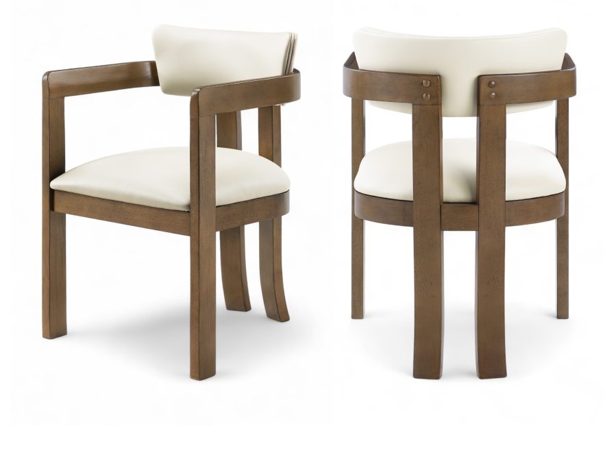 Lavrin Vegan Leather Upholstered Dining Arm Chair
