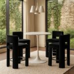 Zuno Velvet Performace Fabric Upholstered Counter Stool