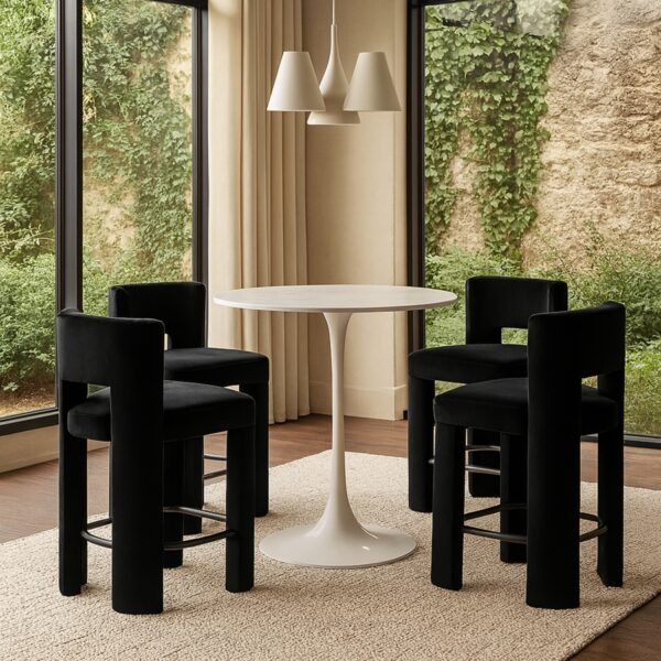 Zuno Velvet Performace Fabric Upholstered Counter Stool