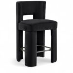 Zuno Velvet Performace Fabric Upholstered Counter Stool