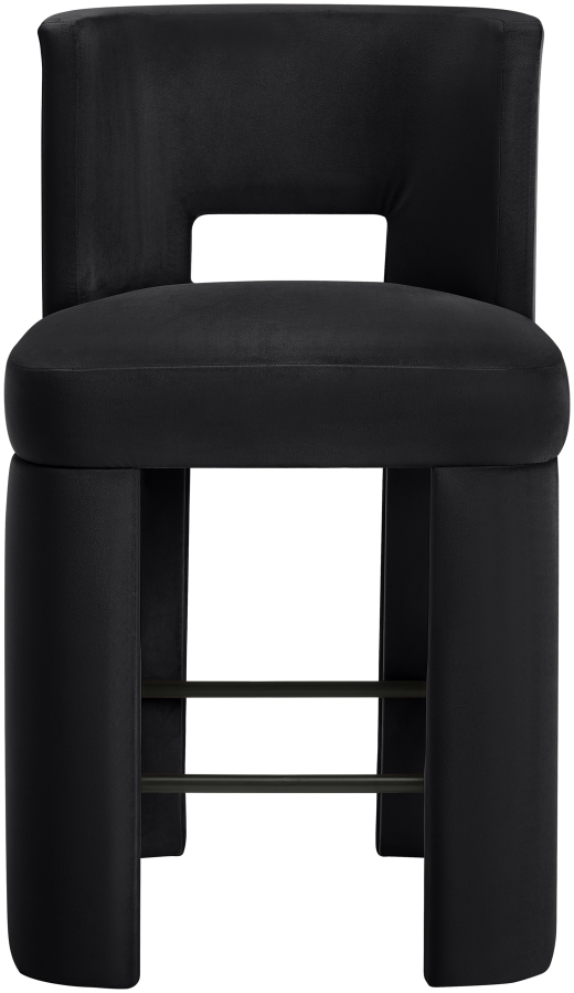 Zuno Velvet Performace Fabric Upholstered Counter Stool