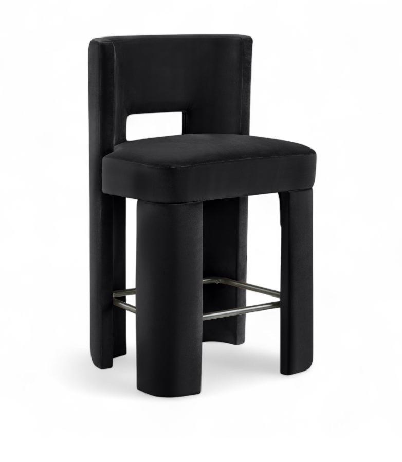Zuno Velvet Performace Fabric Upholstered Counter Stool