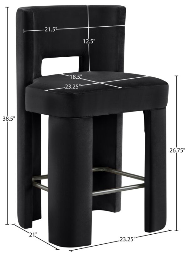 Zuno Velvet Performace Fabric Upholstered Counter Stool