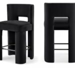 Zuno Velvet Performace Fabric Upholstered Counter Stool