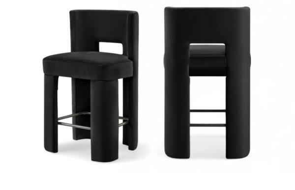 Zuno Velvet Performace Fabric Upholstered Counter Stool