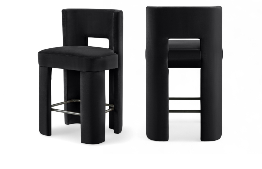 Zuno Velvet Performace Fabric Upholstered Counter Stool