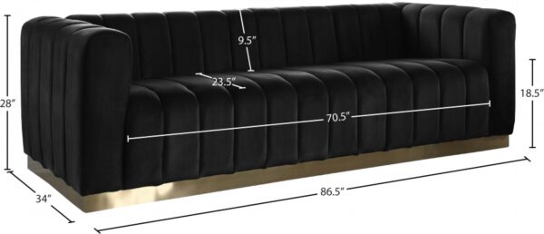 Marlon 86.5" Velvet Upholstered Sofa