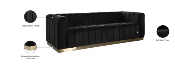 Marlon 86.5" Velvet Upholstered Sofa