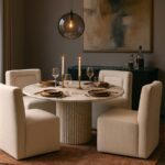 Duvina Chenille Performance Fabric Upholstered Dining Chair