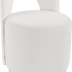 Cirelle Linen Textured Performance Fabric Upholstered Dining Chair