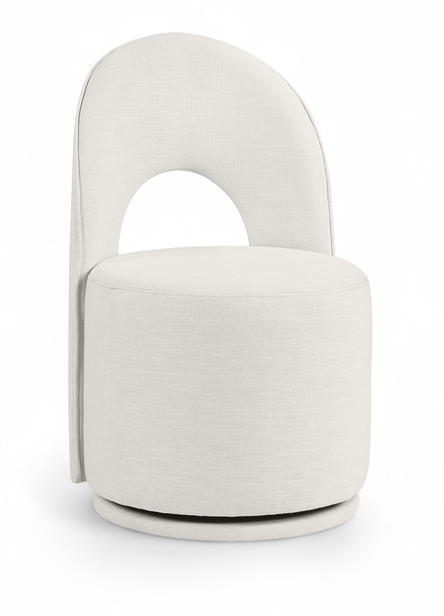 Cirelle Linen Textured Performance Fabric Upholstered Dining Chair
