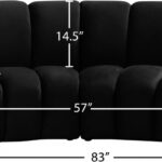 Infinity 83" Velvet Upholstered 2pc. Modular Sectional