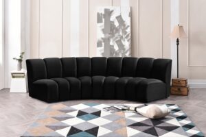 Infinity 119" Velvet Upholstered 3pc. Modular Sectional