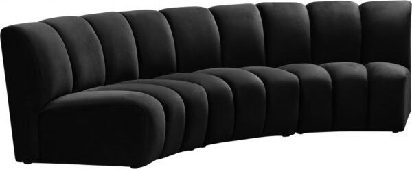 Infinity 119" Velvet Upholstered 3pc. Modular Sectional