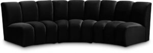 Infinity 119" Velvet Upholstered 3pc. Modular Sectional