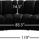 Infinity 119" Velvet Upholstered 3pc. Modular Sectional