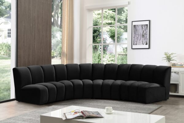 Infinity 148" Velvet Upholstered 4pc. Modular Sectional