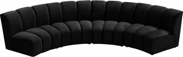 Infinity 148" Velvet Upholstered 4pc. Modular Sectional