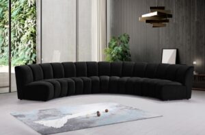 Infinity 167" Velvet Upholstered 5pc. Modular Sectional