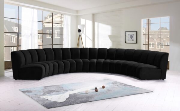 Infinity 176" Velvet Upholstered 6pc. Modular Sectional