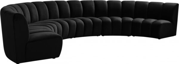 Infinity 176" Velvet Upholstered 6pc. Modular Sectional