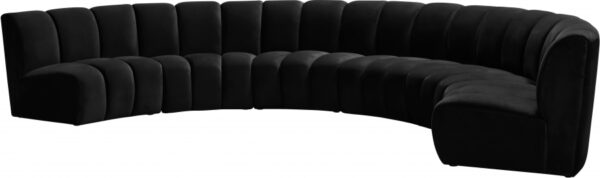 Infinity 176" Velvet Upholstered 6pc. Modular Sectional