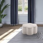 Daisy Velvet Upholstered Ottoman