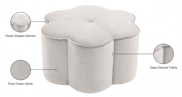 Daisy Velvet Upholstered Ottoman