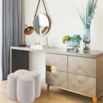 Clover Velvet Upholstered Stool