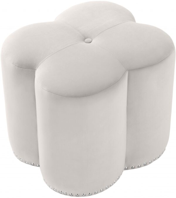 Clover Velvet Upholstered Stool