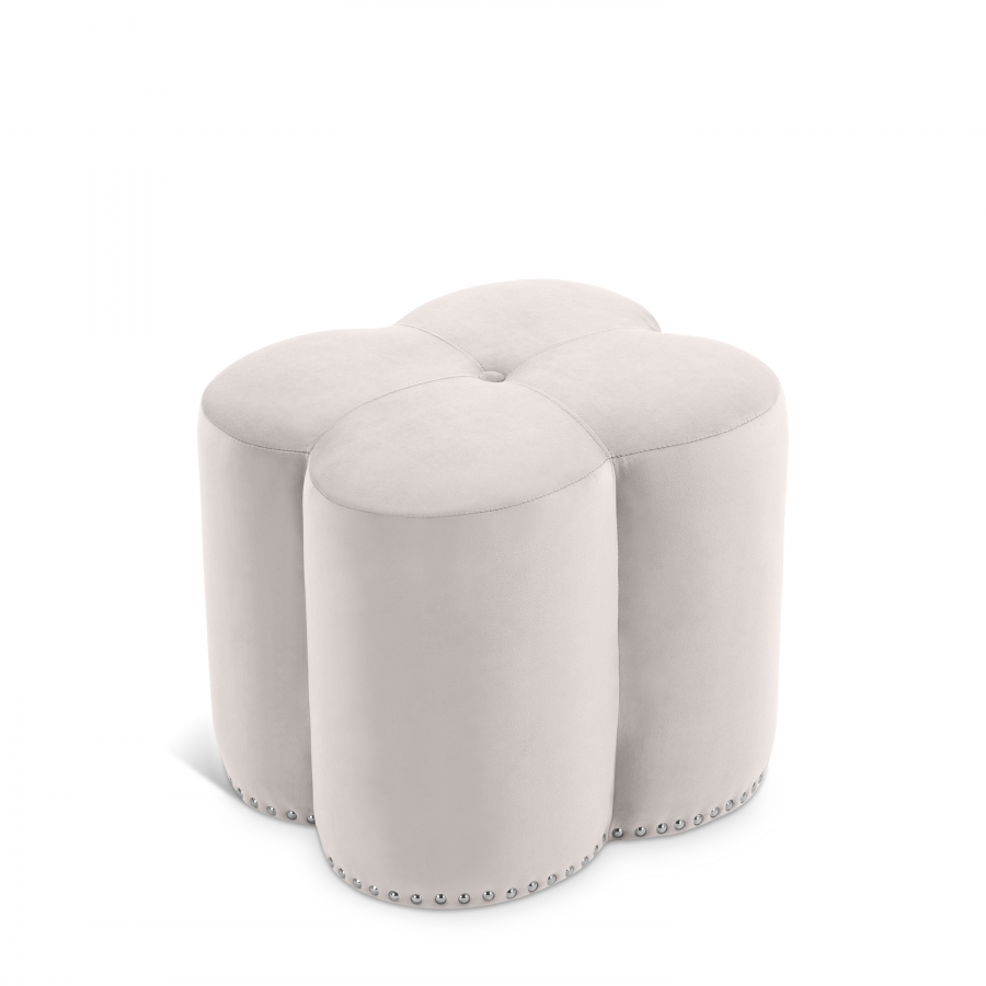 Clover Velvet Upholstered Stool