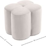 Clover Velvet Upholstered Stool