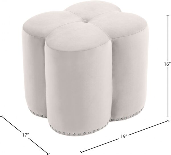 Clover Velvet Upholstered Stool