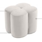 Clover Velvet Upholstered Stool