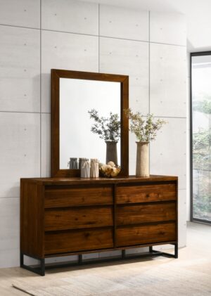 Reed Wood Frame Mirror