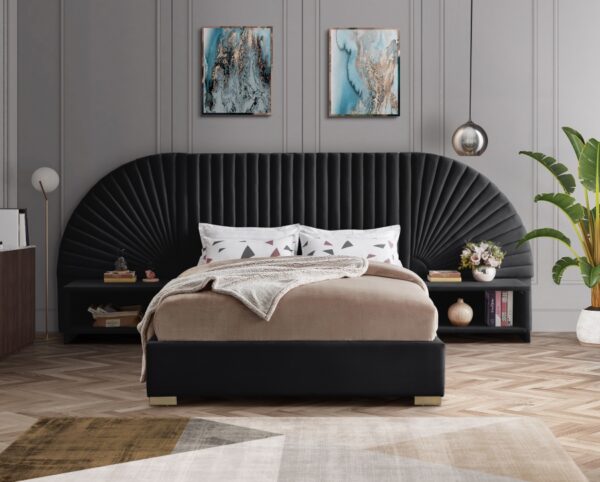 Cleo Velvet Upholstered Bed