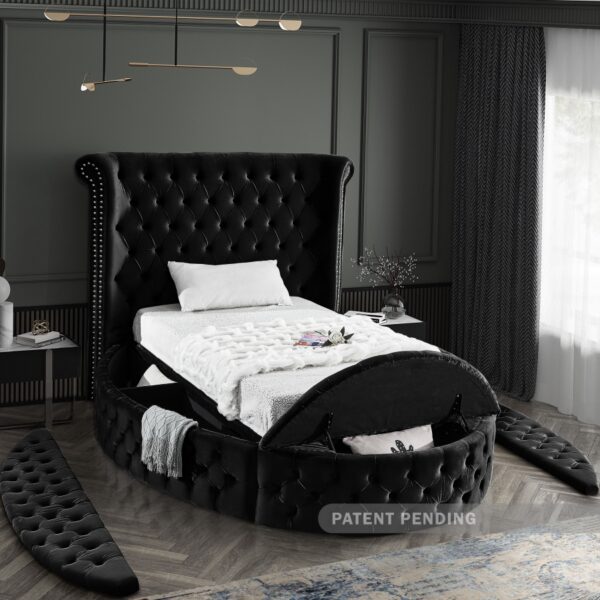 Luxus Velvet Upholstered Twin Bed