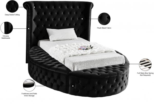 Luxus Velvet Upholstered Twin Bed