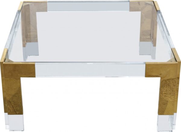 Casper Square Glass Top, Acrylic And Metal Base Coffee Table