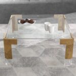 Casper Square Glass Top, Acrylic And Metal Base Coffee Table