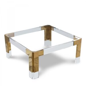 Casper Square Glass Top, Acrylic And Metal Base Coffee Table
