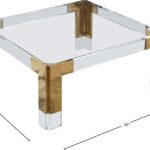 Casper Square Glass Top, Acrylic And Metal Base Coffee Table
