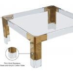 Casper Square Glass Top, Acrylic And Metal Base Coffee Table