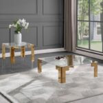 Casper Square Glass Top, Acrylic And Metal Base Coffee Table