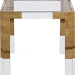 Casper Glass Top, Acrylic And Metal Base End / Side Table