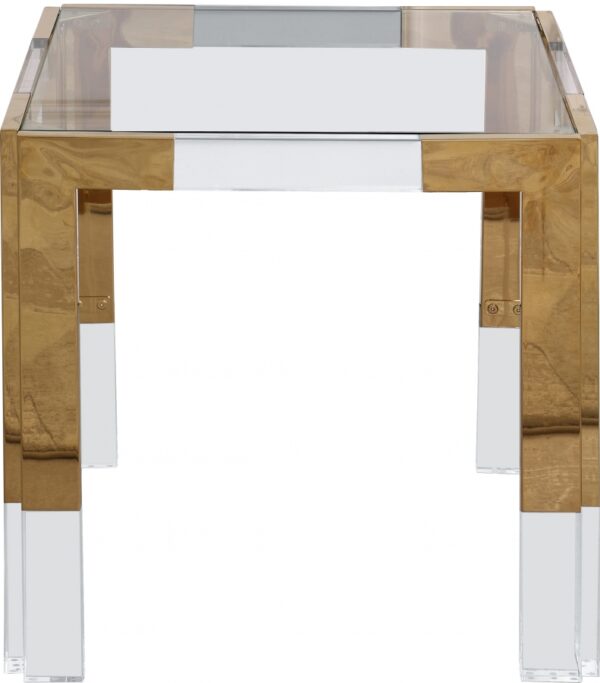 Casper Glass Top, Acrylic And Metal Base End / Side Table