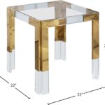 Casper Glass Top, Acrylic And Metal Base End / Side Table