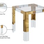 Casper Glass Top, Acrylic And Metal Base End / Side Table
